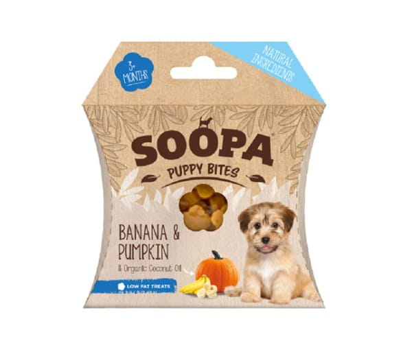 Soopa Puppy Training Bites Banana & Pumpkin Banane & Kürbis Drops für Welpen