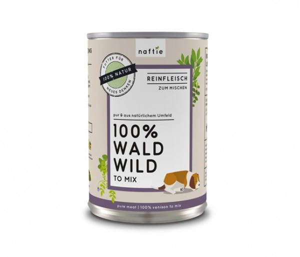Naftie Wald Wild to Mix 100 % Wildfleisch für Hunde, Reinfleisch von Reh und Rotwild