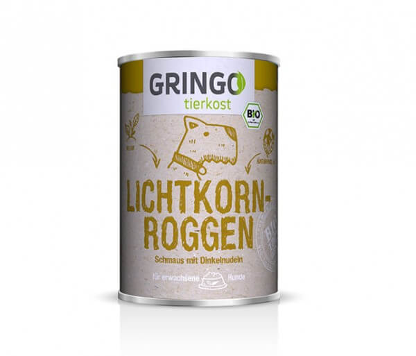 Gringo Lichtkornroggen-Schmaus mit Dinkelnudeln veganes Bio Hundefutter kaufen
