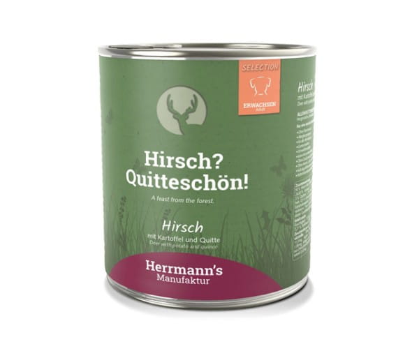 Herrmanns Hirsch mit Bio-Kartoffel und Bio-Quitte