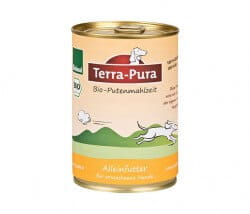 Terra-Pura Putenmahlzeit 800g Dose Bio-Alleinfutter für erwachsene Hunde