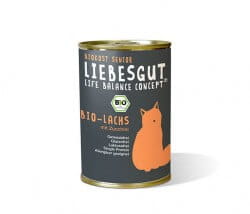 Liebesgut Lachs mit Zucchini (Senior) Biologisches Nassfutter für Katzen mit Fisch Dose kaufen